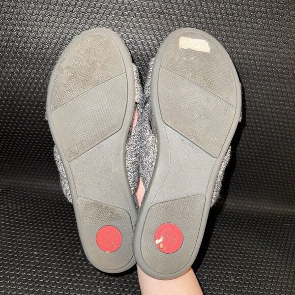 FitFlop Women's Love Gray Marled Gracie Merino Wool Cross Slides Size 10 - Picture 8 of 9